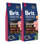 BRIT Premium By Nature Junior Large L hrana uscata caini juniori talie mare, cu pui 30 kg (2 x 15 kg)