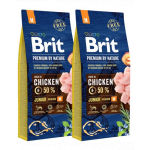 BRIT Premium By Nature Junior Medium M hrana uscata caini juniori talie medie, cu pui 30 kg (2 x 15 kg)