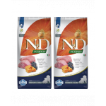 FARMINA N&amp;D GF Puppy Medium&amp;Maxi Pumpkin Lamb&amp;Blueberry hrana uscata catei talie medie si mare, cu dovleac, miel si afine 24 kg (2 x 12 kg)