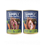 SIMPLY FROM NATURE Hrana umeda pentru caini, mix rata si morcov/fazan si morcov 400 g x 12 buc.
