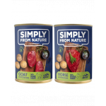 SIMPLY FROM NATURE Hrana umeda pentru caini, mix carne de cal si cartofi/carne de capra si cartofi 400 g x 12 buc.