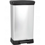 CURVER Cos de gunoi DECO BIN 50 L, negru / argintiu metalizat