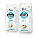 BRIT Fresh Adult Large hrana uscata caini adulti de talie mare, cu peste si dovleac 24 kg (2 x 12 kg)