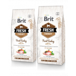 BRIT Fresh Light Fit &amp; Slim hrana uscata caini adulti supraponderali, cu mazare si curcan 24 kg (2 x 12 kg)