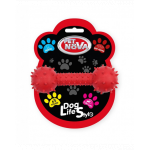 PET NOVA DOG LIFE STYLE Jucarie os cu clopotel pentru caini 14cm, rosu, aroma de carne de vita