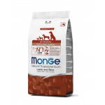 MONGE Puppy&amp;Junior hrana uscata pentru catelusi de toate rasele, cu miel, orez si cartofi 2,5 kg