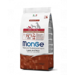 MONGE Mini Puppy&amp;Junior hrană uscată pentru cățeluși de talie mică, cu miel și orez 2,5 kg