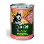 MONGE BWild Grain Free hrană umedă pentru câini, cu somon 400g