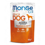 MONGE Grill Senior hrană umedă pentru câini seniori, cu rață 100 g
