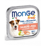 MONGE Fruit Dog hrana umeda pentru caini sub forma de pate, cu somon și pere 100 g
