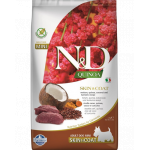 FARMINA N&amp;D Quinoa Hrana dietetica pentru caini adulti talie mica, cu carne de vanat si nuca de cocos 2,5 kg