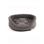 FERA Pat oval cu perna pentru caini, gri, Marime XL: 75x62x22 cm