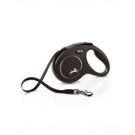 FLEXI New Classic lesa automata pentru caini, negru, marimea M, 5 m