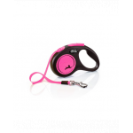 FLEXI New Neon lesa automata pentru caini, roz, marimea S, 5 m