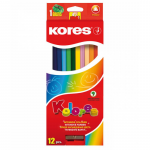 Set 12 Creioane Colorate Triunghiulare Kores