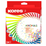Set 24 Creioane Colorate Eco Kores, Forma Triunghiulara