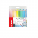 Set 24 Creioane Colorate Pastel Kores, Forma Triunghiulara