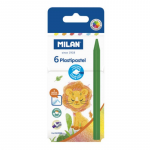 Set Creioane Colorate Cerate Milan, 6 Culori, Cutie de Carton