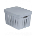 CURVER Coș ajurat cu capac INFINITY 17 L gri deschis