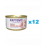 KATTOVIT Feline Diet Niere/Renal Lamb hrana umeda dietetica pentru pisici cu afectiuni ale rinichilor, cu miel 12 x 85 g