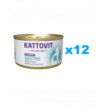 KATTOVIT Feline Diet Gastro Duck hrana umeda dietetica pentru pisici cu afectiuni gastrointestinale, cu rata 12 x 85 g