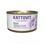 KATTOVIT Feline Diet Sensitive Turkey hrana umeda dietetica pentru pisici cu intolerante, alergii alimentare, curcan 85 g