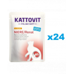 KATTOVIT Feline Diet Niere/Renal hrana umeda dietetica pentru pisici cu afectiuni ale rinichilor, cu pui 24 x 85 g