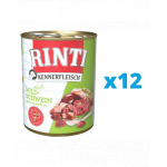 RINTI Kennerfleisch Wild boar hrana caini 12 x 400 g, cu mistret