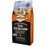 CARNILOVE Fresh Adult Small Breed hrana uscata caini adulti de talie mica, cu strut si miel 12 kg (2 x 6 kg)