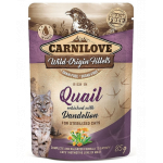 CARNILOVE Quail &amp; Dandelion Hrana umeda pentru pisici adulte sterilizate, set cu prepelita si papadie 24 x 85g