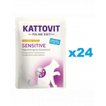 KATTOVIT Feline Diet Sensitive hrana umeda dietetica pentru pisici cu alergii alimentare, pui si curcan 24 x 85 g