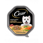 CESAR 14x150 g hrana umeda pentru caini adulti, cu pui, legume si patrunjel