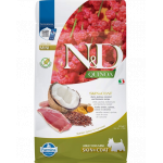 FARMINA N&amp;D Quinoa Mini Skin&amp;Coat hrana caini talie mica 800g rata si nuca de cocos