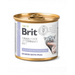 BRIT Veterinary Diet Gastrointestinal Salmon&amp;Pea pentru pisici cu sistem digestiv sensibil, hrana dietetica 200 g