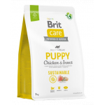 BRIT Care Sustainable Puppy 3 kg Hrana uscata pentru catei, cu pui si insecte