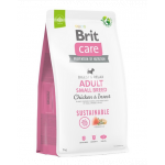 BRIT Care Dog Sustainable Adult Small Breed Hrana uscata pentru caini talie mica, cu pui si insecte 7 kg