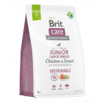 BRIT Care Sustainable Junior Large Breed 3 kg Hrana catei de talie mare, cu pui si insecte