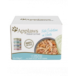 APPLAWS Cat Fish Selection in Broth 48 x 156 g peste in bulion, pentru pisici