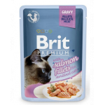 BRIT Premiumt Fillets in Gravy Hrana umeda pentru pisici, cu somon 24 x 85 g