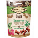 CARNILOVE Crunchy Snacks recompense pentru pisici, cu rata si zmeura 50 g