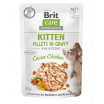 BRIT CARE Fillets in Jelly Pouch Kitten Choice Chicken 24x85g Plicuri hrana pisoi, cu pui