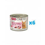 ANIMONDA Karma Carny Adult Hrana pisici, cu curcan, pui si creveti 6 x 200 g