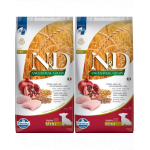 FARMINA N&amp;D Low Grain Chicken &amp; Pomegranate Mini Puppy 2 x 7 kg hrana uscata caini juniori talie mica, pui si rodie