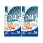 FARMINA N&amp;D Ocean Dog Adult Mini salmon, cod &amp; canatloupe melon 2 x 2,5 kg hrana caini adulti talie mica, somon, cod si pepene galben