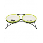 TRIXIE Set bol, alb / verde, ceramic / metal, 2 × 0.3L/o 13 cm
