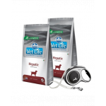 FARMINA Vet Life Dog Hepatic 2x12 kg hrana caini cu afectiuni hepatice + FLEXI New Comfort L Tape 8 m GRATIS