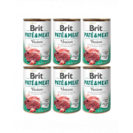 BRIT Pate&amp;Meat venison 6 x 400 g Hrana umeda caini adulti, cu vanat