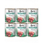 BRIT Pate&amp;Meat venison 6 x 800 g Conserva pentru caine, cu vanat