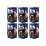 BRIT Premium by Nature 6x400 g set conserve hrana caini, porc si esofag