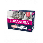 EUKANUBA Grain Free Senior Pateu pentru pisici Senior Somon 12 x 85 g